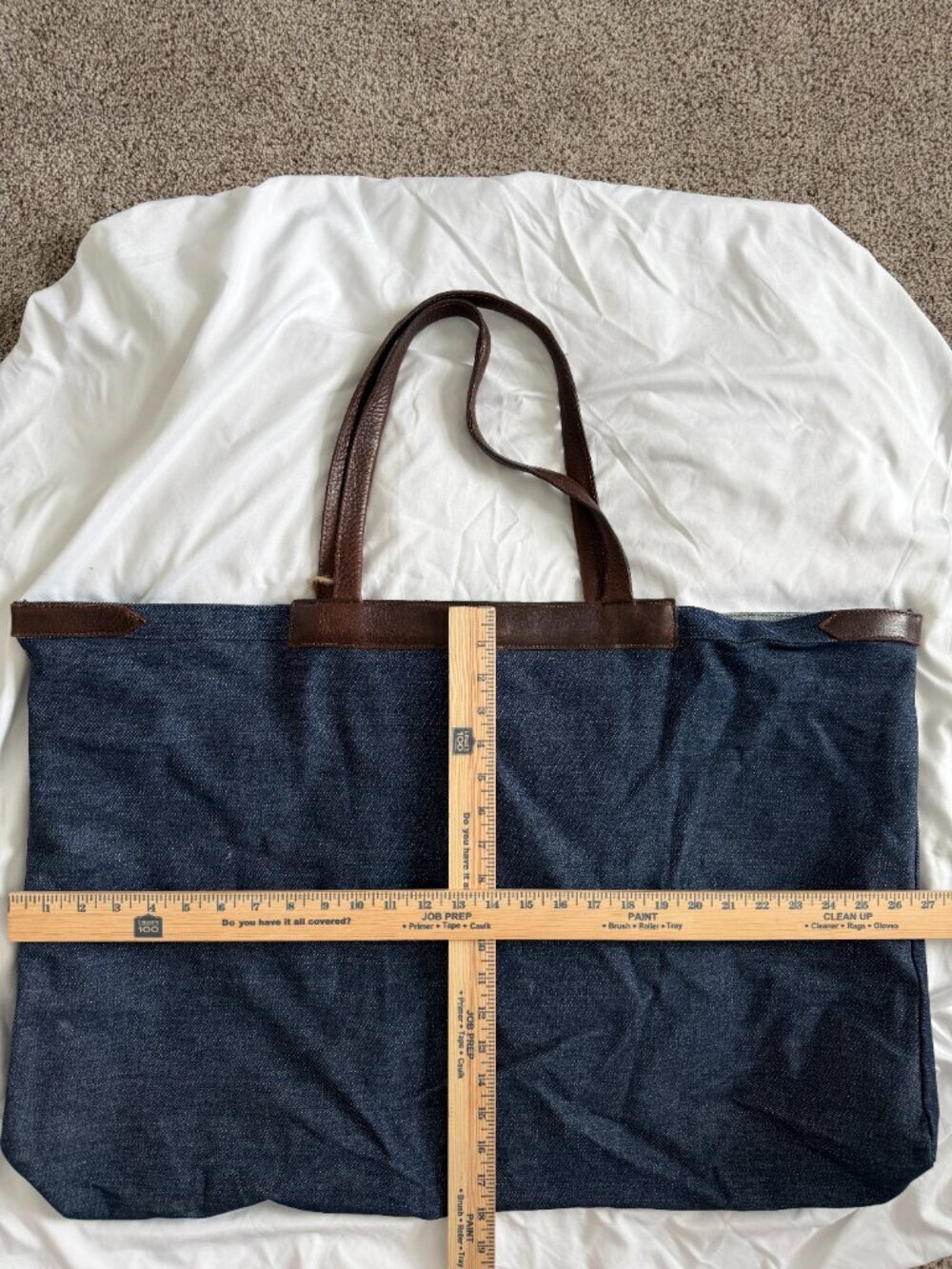 GREAT SOLES Amala Blue Denim Tote Bag XL NWT - Picture 10 of 11